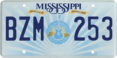 MS license plate BZM253