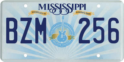 MS license plate BZM256