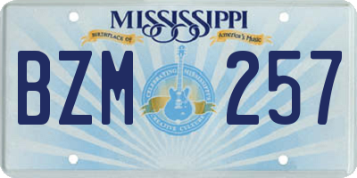 MS license plate BZM257