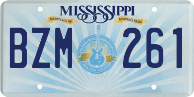MS license plate BZM261
