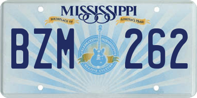 MS license plate BZM262