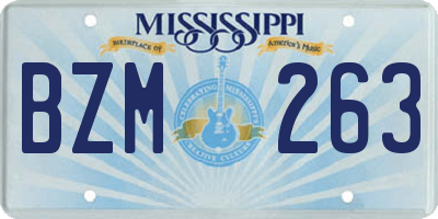 MS license plate BZM263