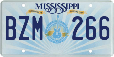 MS license plate BZM266