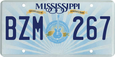 MS license plate BZM267