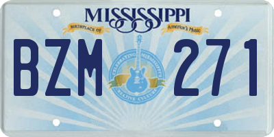 MS license plate BZM271