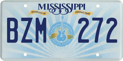 MS license plate BZM272