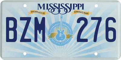 MS license plate BZM276