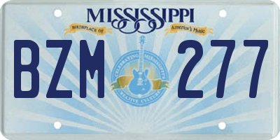 MS license plate BZM277