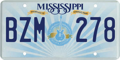 MS license plate BZM278