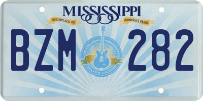 MS license plate BZM282