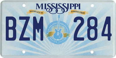 MS license plate BZM284