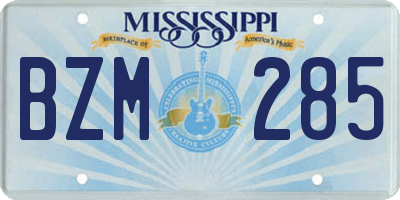 MS license plate BZM285