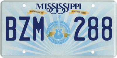 MS license plate BZM288