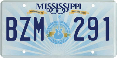 MS license plate BZM291