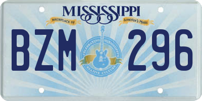 MS license plate BZM296