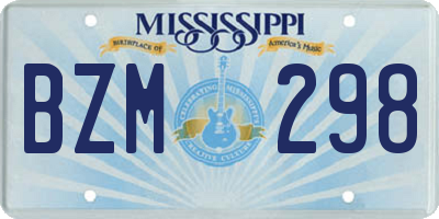 MS license plate BZM298