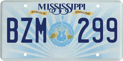MS license plate BZM299