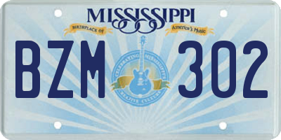 MS license plate BZM302