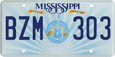 MS license plate BZM303