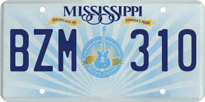 MS license plate BZM310