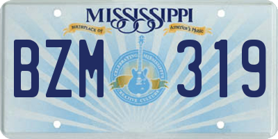 MS license plate BZM319