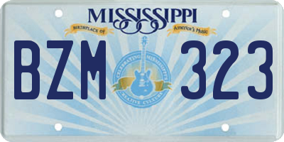 MS license plate BZM323