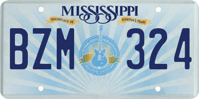 MS license plate BZM324