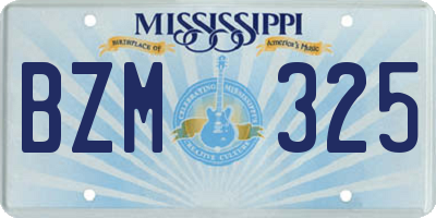 MS license plate BZM325