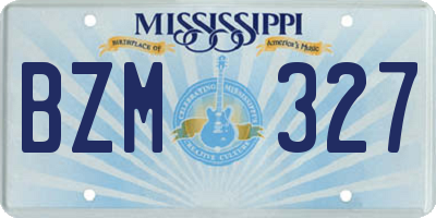MS license plate BZM327