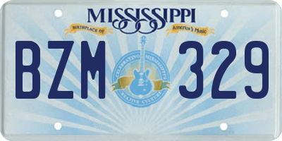 MS license plate BZM329