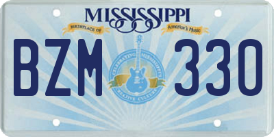 MS license plate BZM330
