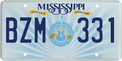 MS license plate BZM331