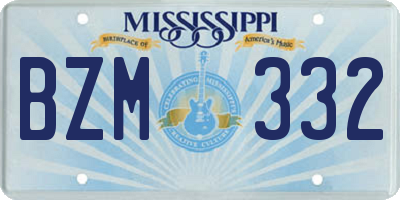 MS license plate BZM332