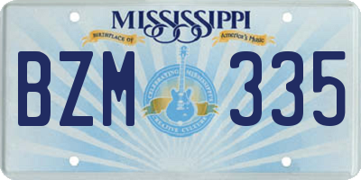 MS license plate BZM335