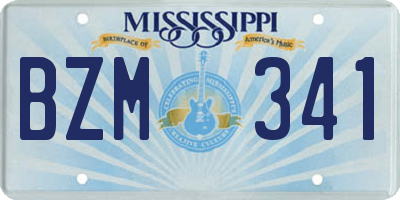 MS license plate BZM341
