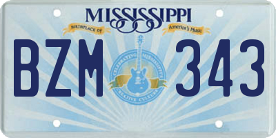 MS license plate BZM343