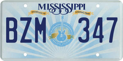 MS license plate BZM347