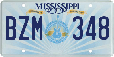 MS license plate BZM348