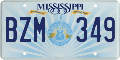 MS license plate BZM349
