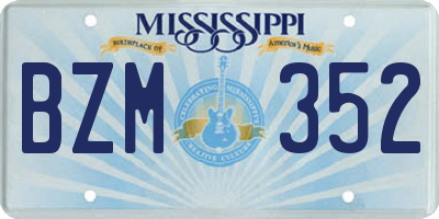 MS license plate BZM352
