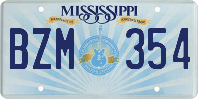 MS license plate BZM354