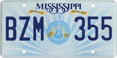 MS license plate BZM355
