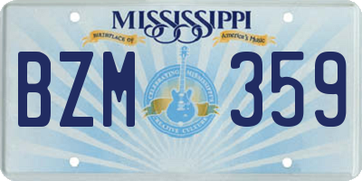 MS license plate BZM359