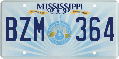 MS license plate BZM364