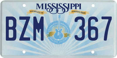MS license plate BZM367