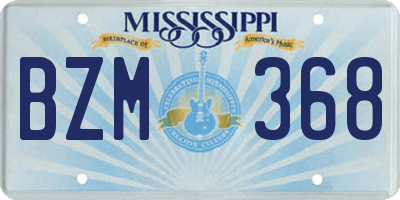 MS license plate BZM368