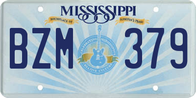 MS license plate BZM379