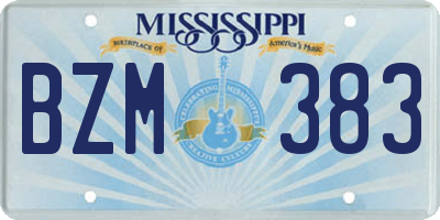 MS license plate BZM383