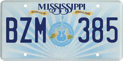 MS license plate BZM385