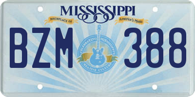 MS license plate BZM388